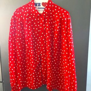 Dalton Red Polka Dot Blouse - Size 16 NWOT